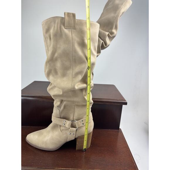 Dolce Vita Womens Beige Tris Knee High Block Heeled Booties Size US 8 - Picture 6 of 15